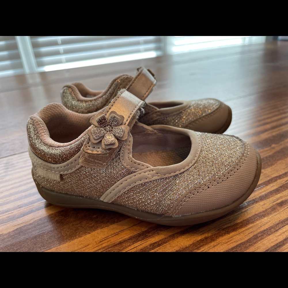 Gold glitter Stride Rite Mary Jane